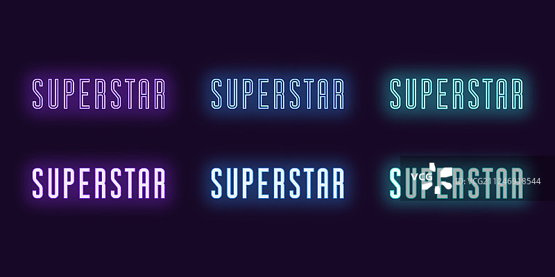 霓虹灯图标文字Superstar艺术图片素材