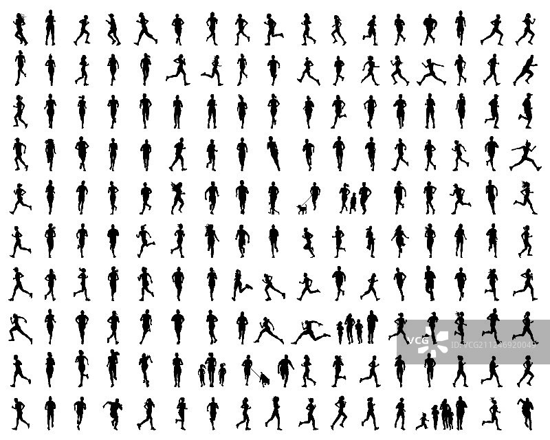 跑步者轮廓图片素材