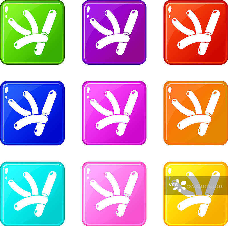 芽孢杆菌图标9色合集图片素材