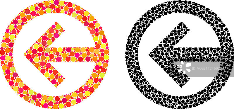 点状方向向左马赛克图标图片素材