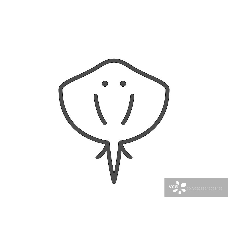 黄貂鱼线条轮廓现代图标图片素材