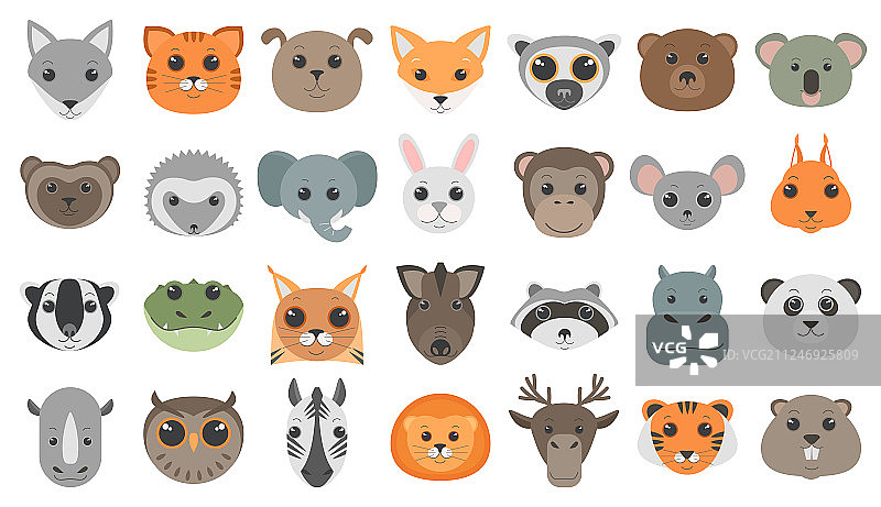 可爱卡通动物头像合集图片素材