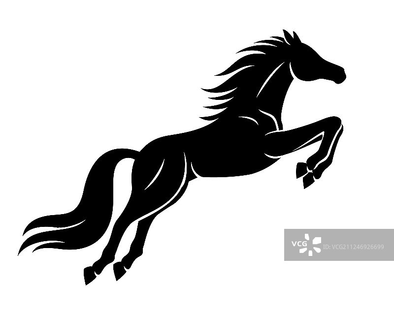 黑色马标志图片素材