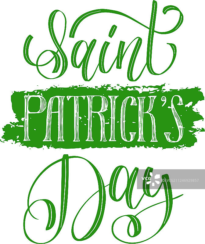 圣帕特里克节手写祝福语图片素材