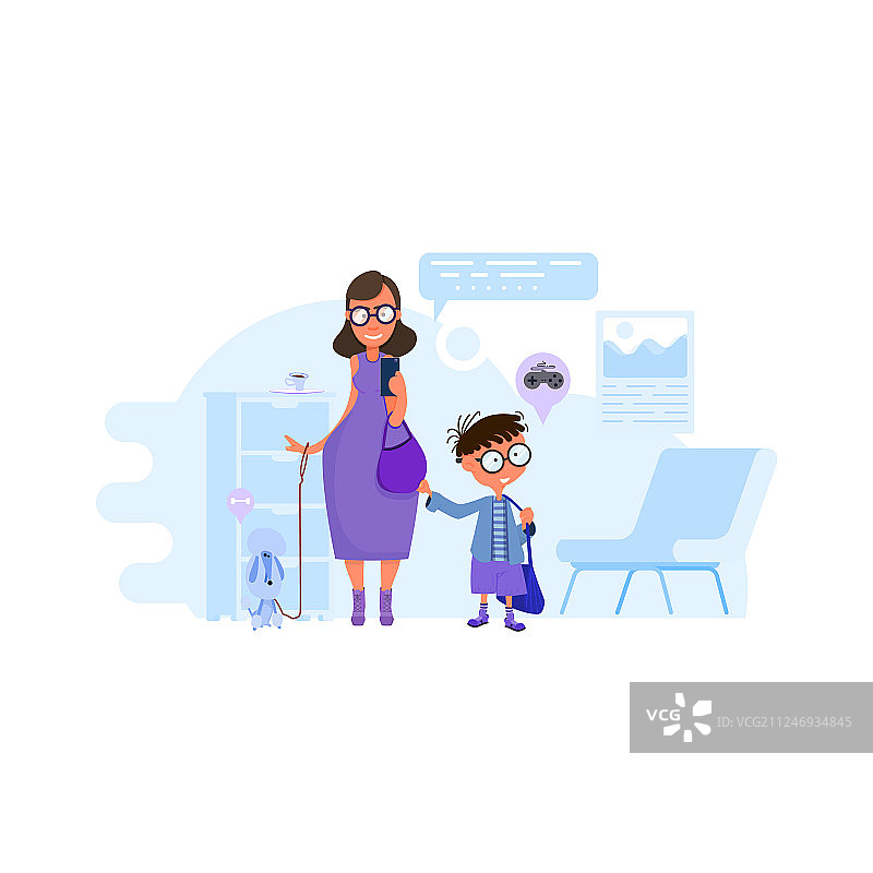 母亲写信给小学校长图片素材