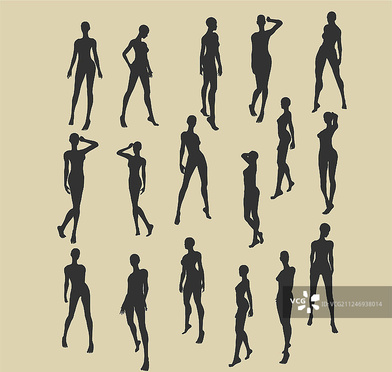 性感女人轮廓套装图片素材