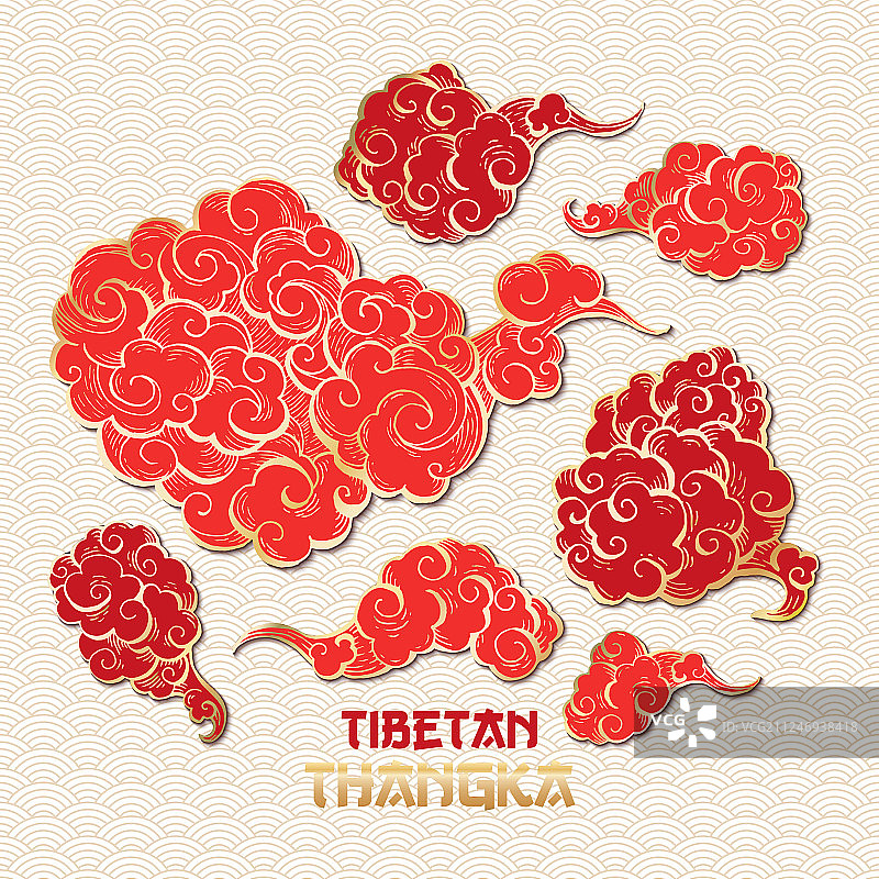 金色祥云图案合集图片素材