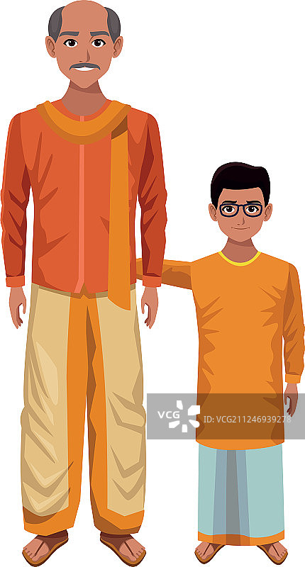 印度家庭头像卡通人物图片素材