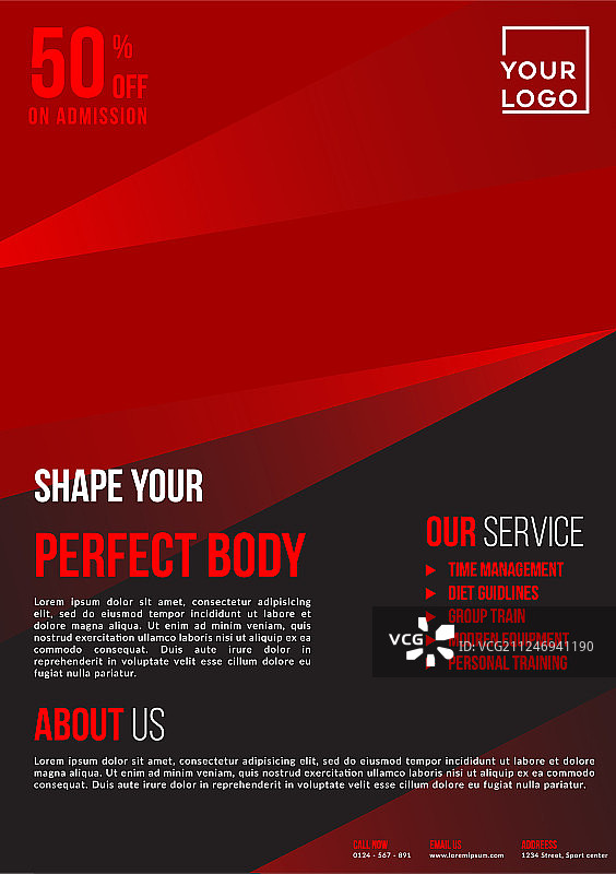 健身房宣传单模板图片素材