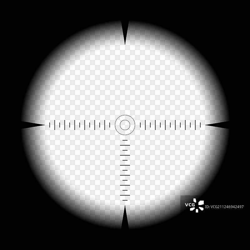 带测量标记的狙击镜模板图片素材