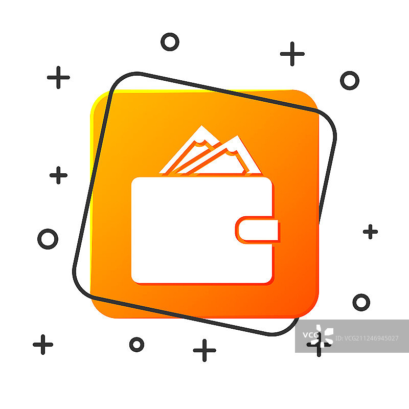 带有成叠纸币的白色钱包现金图标图片素材