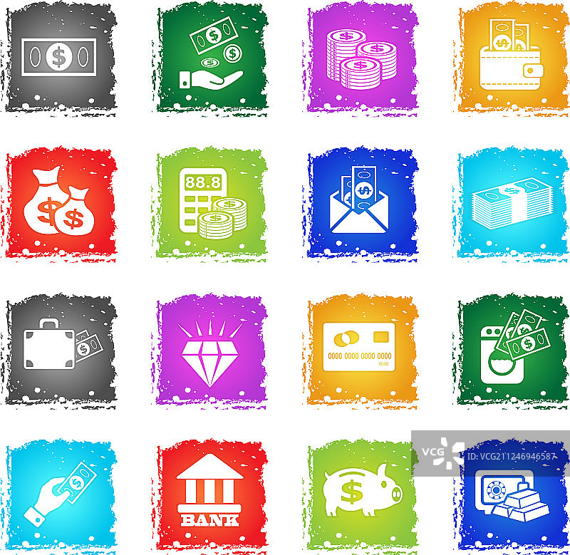 金钱图标集图片素材