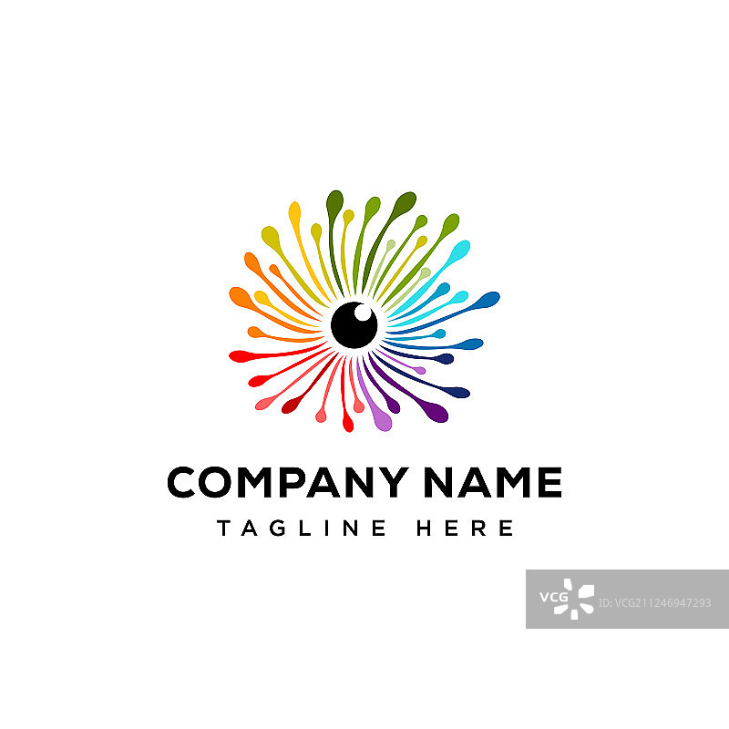 彩色蒲公英眼睛Logo图片素材