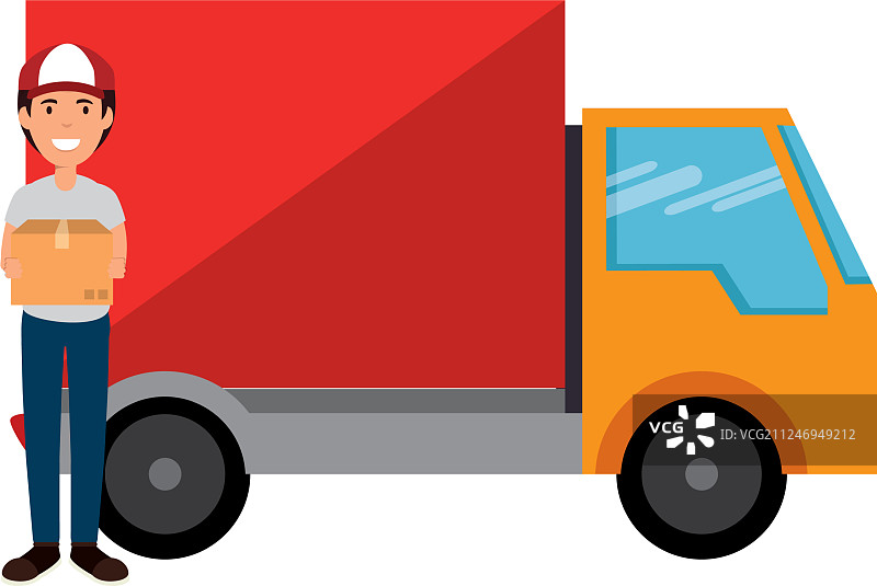 卡车送货员头像图片素材