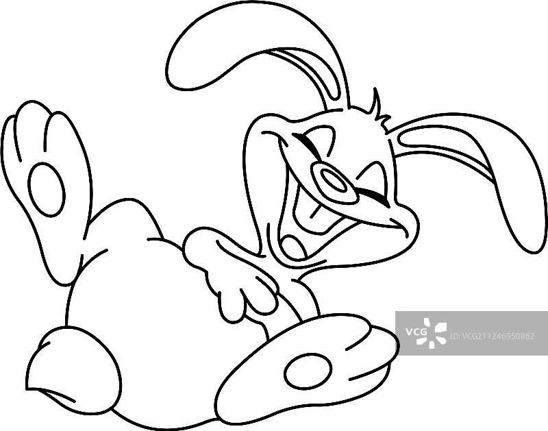 欢笑的兔子轮廓图片素材