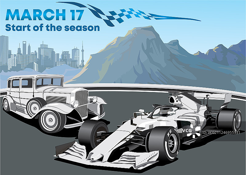 新旧F1赛车图片素材