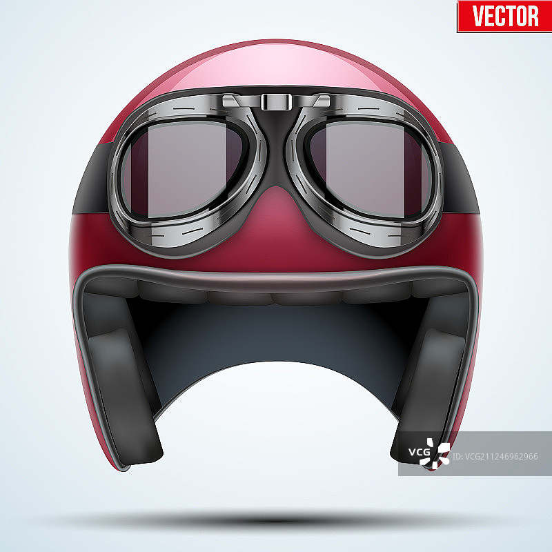 复古摩托车头盔与护目镜图片素材