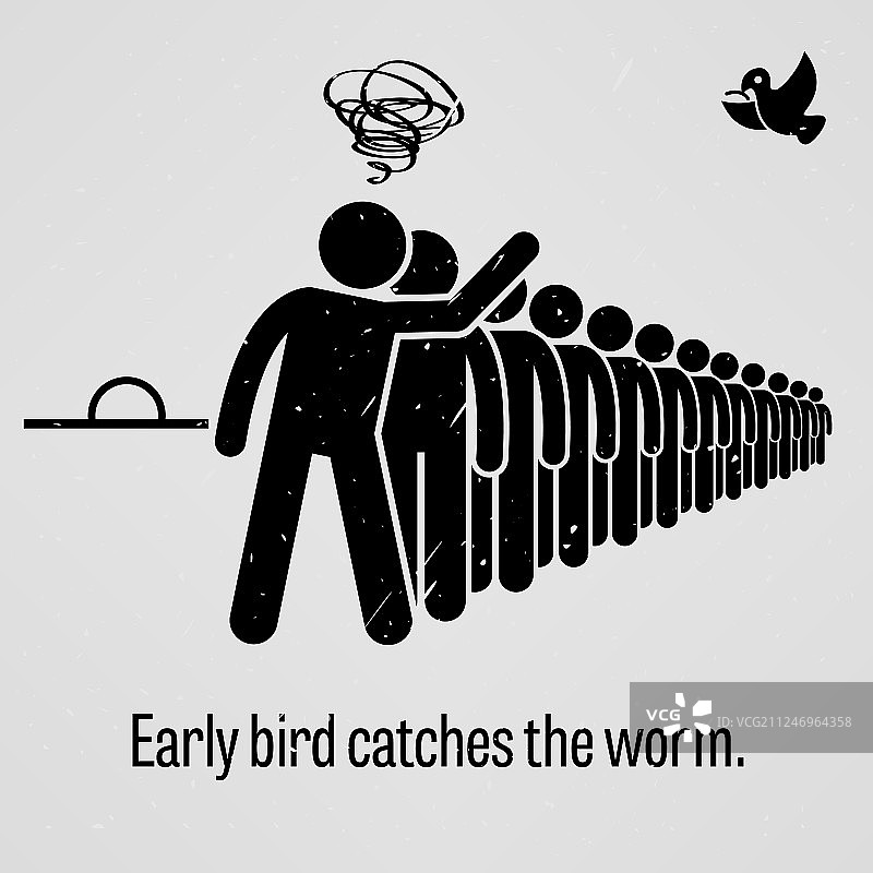 早起的鸟儿有虫吃励志图片素材