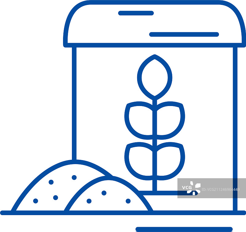 面粉线条图标概念面粉扁平符号图片素材