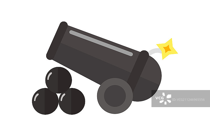 带燃烧引线的炸弹枪图片素材