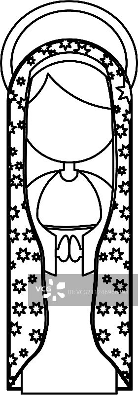 玛利亚卡通人物剪影图片素材