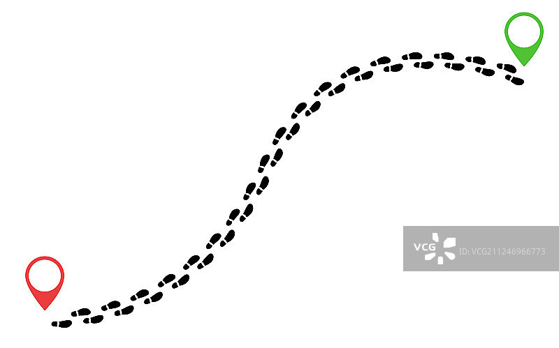 脚印徒步路线图片素材