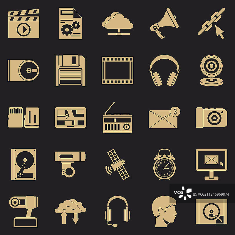 音频图标合集，简约风格图片素材