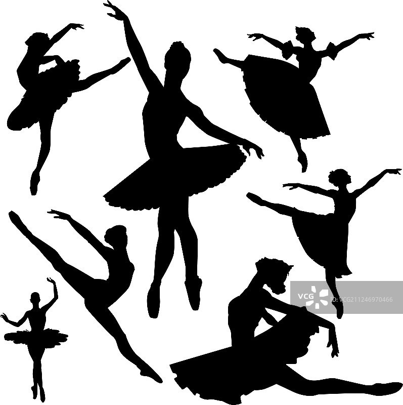 芭蕾舞剪影图片素材