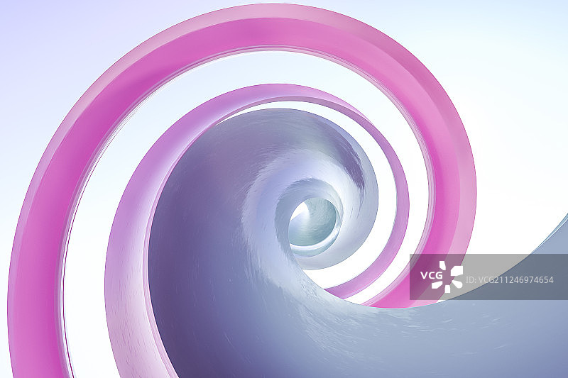 蓝色糖果色彩带背景，三维渲染图片素材