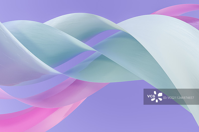 蓝色糖果色彩带背景，三维渲染图片素材