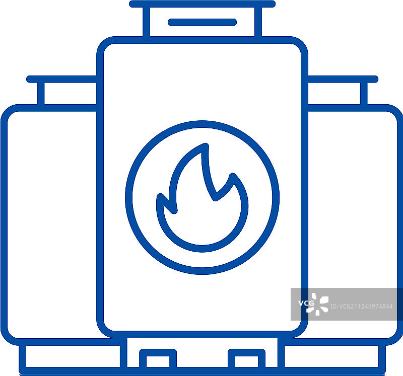 燃气锅炉线性图标概念燃气锅炉扁平图片素材