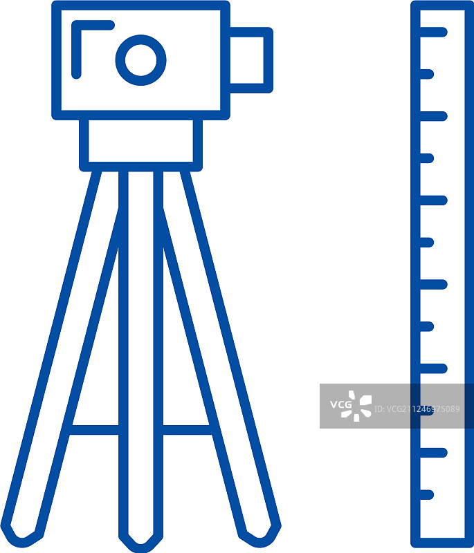大地测量线性图标概念图片素材