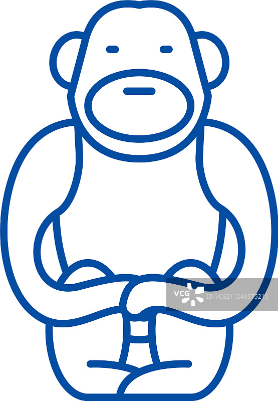 ⻓臂猿线性图标概念图片素材
