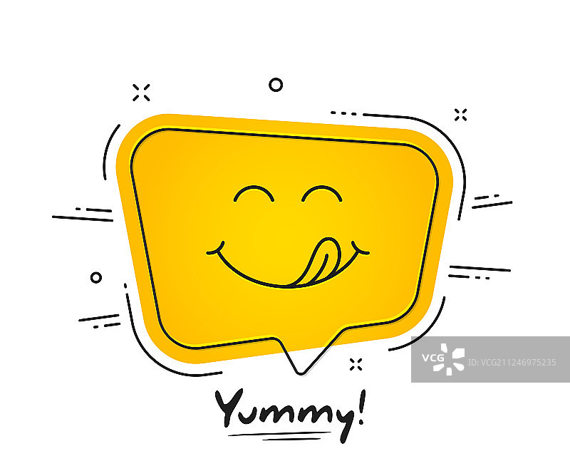 美味的微笑表情符号，伸出舌头舔嘴图片素材