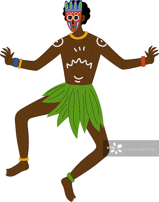 非洲男人跳舞，涂绘土著男性图片素材