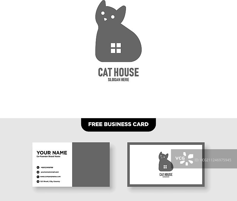 猫舍Logo免费名片图片素材