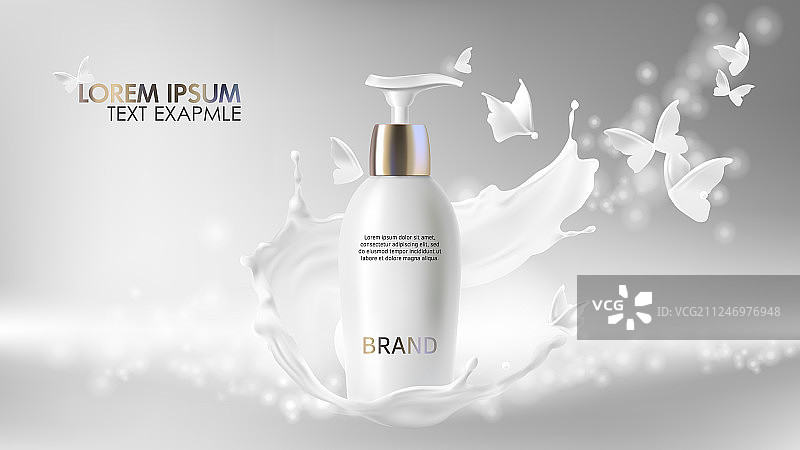 含乳霜的化妆品逼真背景图片素材