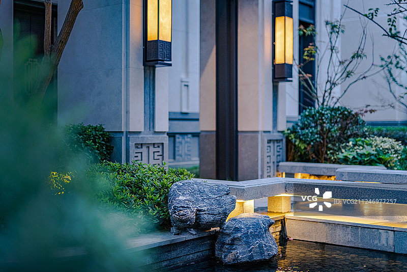 中式园林庭院图片素材