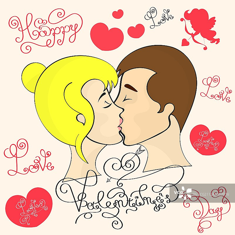情侣接吻图片素材