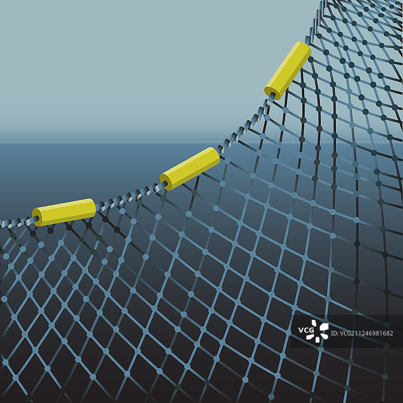 海洋背景上的渔网图片素材