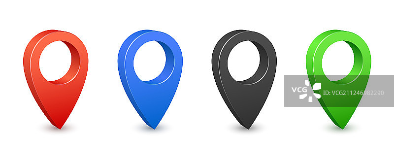 3D彩色GPS地图定位图标图片素材