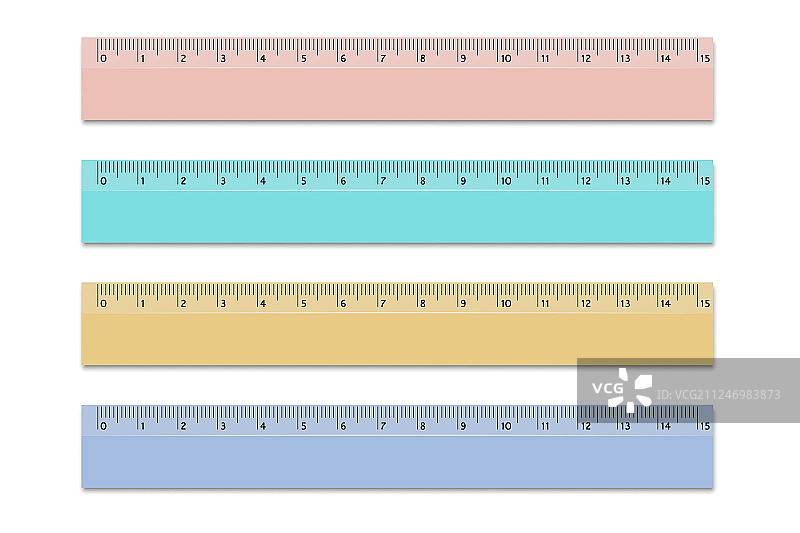 彩色15厘米学生尺图片素材