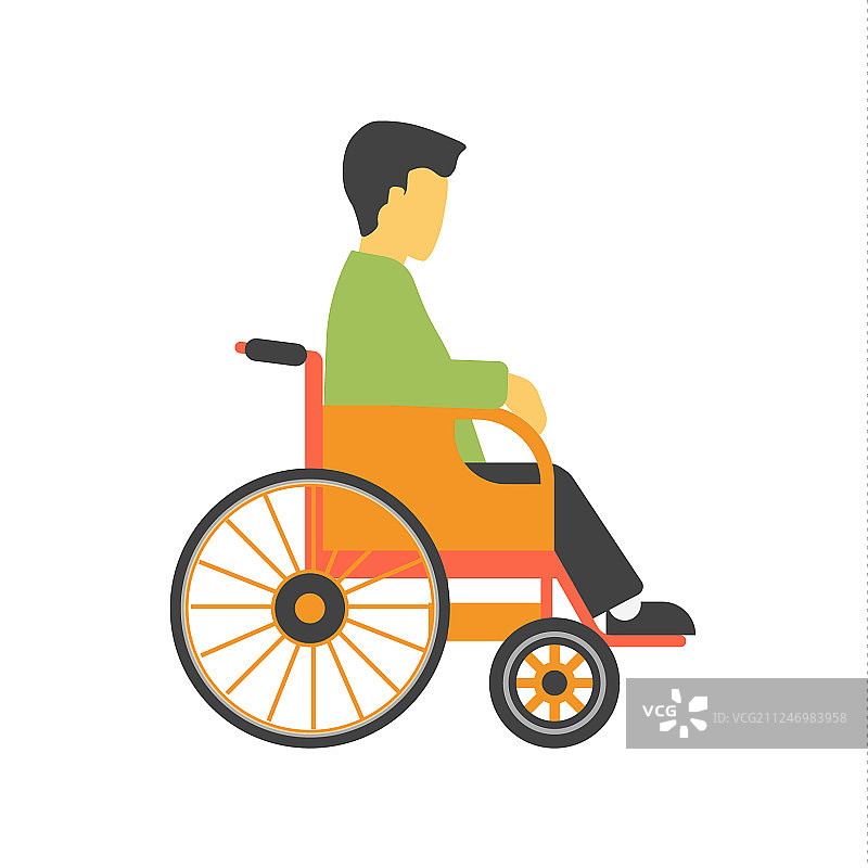坐在轮椅上的面无表情的人图片素材