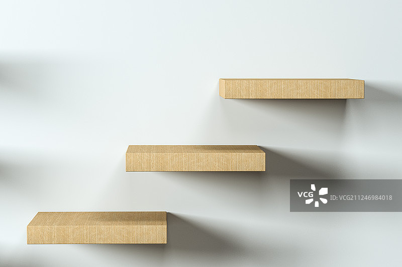 浅色背景下的方块平台，三维渲染图片素材