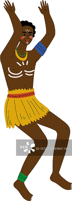 穿着传统服饰的非洲男子舞蹈图片素材
