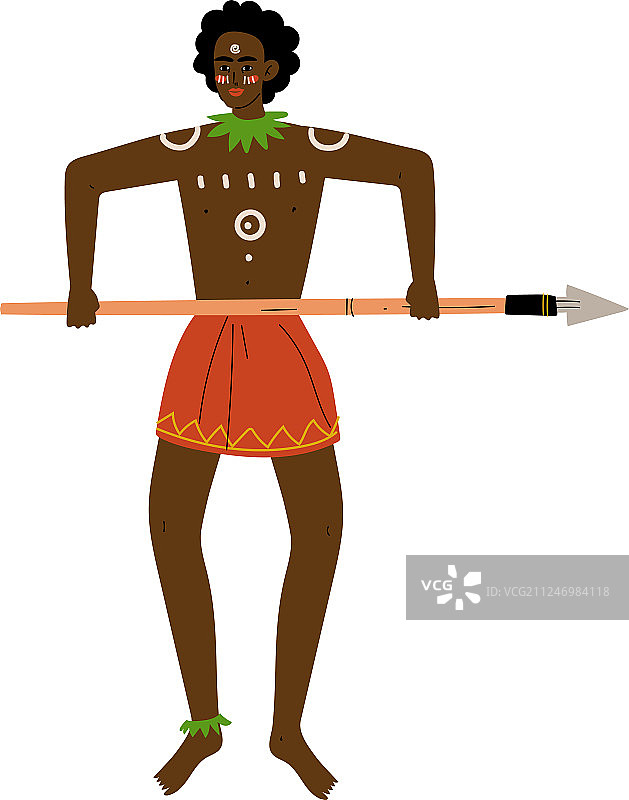 手持长矛的非洲战士图片素材