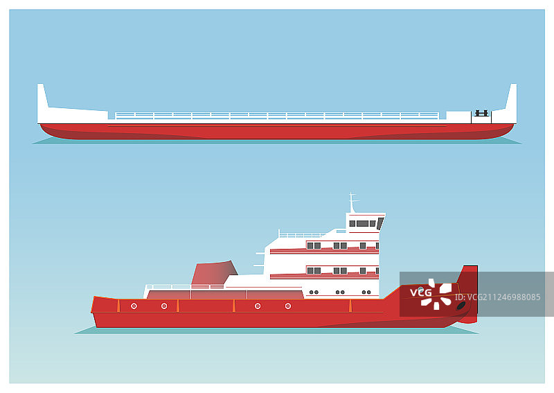 拖船和驳船图片素材