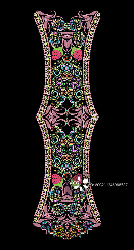 装饰性民族风领口设计图片素材