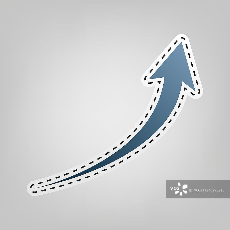 带轮廓的蓝色增长箭头标志图标图片素材