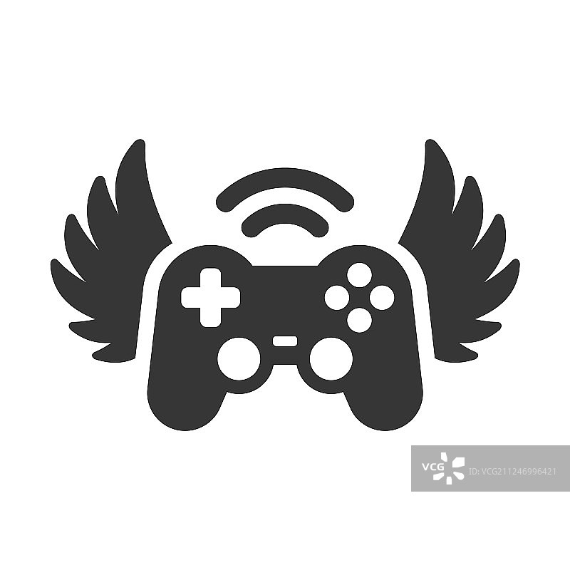 带翅膀图标标志的游戏控制器图片素材